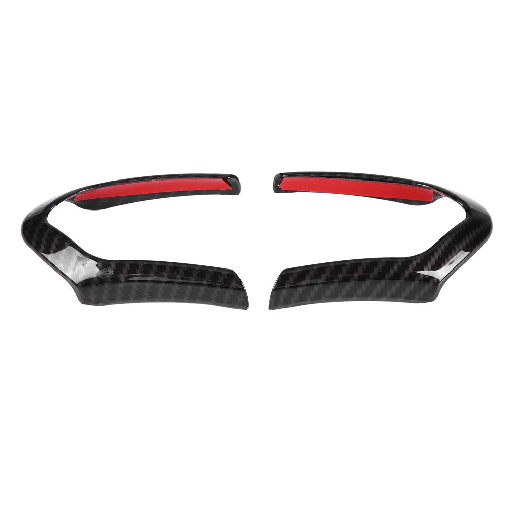 2Pcs Steering Wheel Cover Trim Frame ABS Plastic Replacement for M‑Sport F20 F22 F30 F32 F10 F06 F15 F16000 (Carbon Fiber)