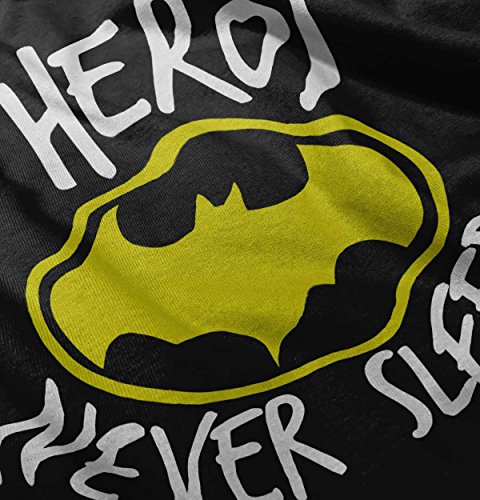 Heroes Never Sleep Funny Cute Baby Batman Superhero DC Comic Romper Bodysuit