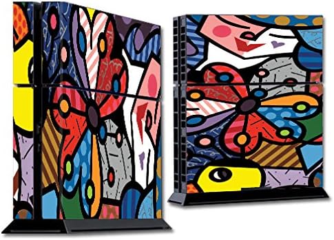 Skin Decal Vinyl Wrap for PS4 Sony Playstation 4 Console (skins only) - butterfly stained glass