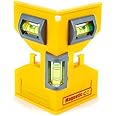 Swanson Tool Co PL001M Magnetic Composite Post Level, Yellow, Includes Elastic Loop for Hands-Free Work and 3 Vials for Easy Plumb and Level Reads