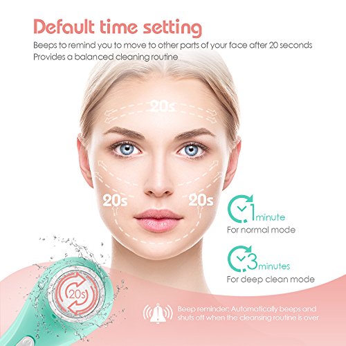 Lavany Sonic Cleansing Brush, Waterproof, Skin Exfoliating, Cleansing System for Deep Cleaning, 4 Mode Settings with 2 Brush Heads