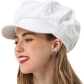 Womens Newsboy Cap Summer Beret Cap- 100% Cotton 8 Panels Vintage Cabbie Hat- Octagonal Visor Cap for Women Girls Ladies Gift