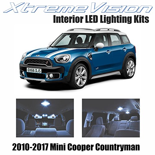 XtremeVision Mini Cooper Countryman 2010-2017 (8 Pieces) Cool White Premium Interior LED Kit Package + Installation Tool