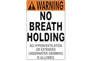AQUATIC TECHNOLOGY, INC. No Breath Holding Warning Sign - 12 x 18 Inches - Plastic