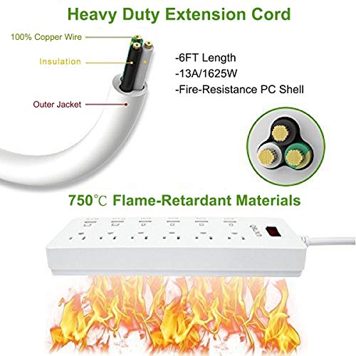 6 QOLIXM+Outlets+Charging+Protector+Extension