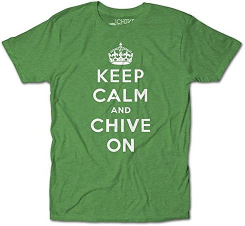 CHIVE TEES Mens Official Keep Calm and Chive On T-Shirt Large Kelly Green