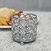 VINCIGANT Silver Crystal Tea Light Candle Holders,Cylinder Metal Arrangement Container Table Centerpieces for Dining/Living Room Decoration and Gift for Housewarming