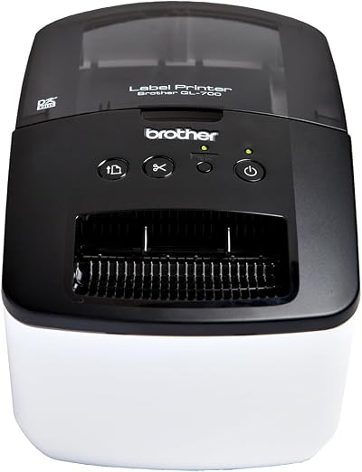 Brother QL-700 Label Maker USB 2.0 Desktop Printer 62mm UK Plug Black