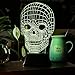 SAVFY 3D Skull bulbing Bedroom Decorative Night Multi 7 Color Change USB Touch Button LED Desk Table Light lamp