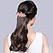 Jaciya 4 Pack Crystal Hair Barrette Mother's Day Gift Rhinestone Hair Clips French Barrette Flower Style Hair Pin Barrettes Spring Clip for Women, 4 Colors