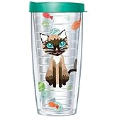 Signature Tumblers Cynthia the Cat Clear 16 Oz Traveler Tumbler Mug with Lid
