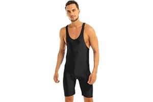 YUUMIN Men's Sleeveless Jumpsuit Jockstrap Leotard Bodysuit Wrestling Singlet Unitard Sportswear