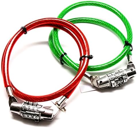 Bike Lock Cable Chain | Combination Code | 28 Inches Ultra Durable Coil | Fence Lock | 2 Pack
