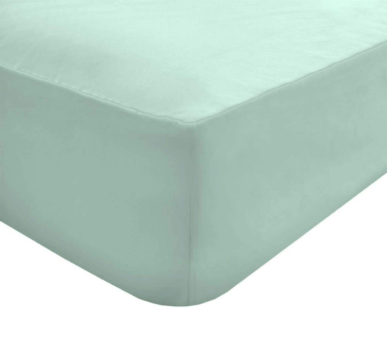 SleepdownFitted Sheet Polycotton Easy Care Non-Iron Super Soft 12.5 Inch 32cm Extra Deep Pocket Bedsheet Bed Linen - Super King - Duck Egg, 5056242764731OEKO-TEX MADE IN GREENOEKO-TEX MADE IN GREENOEKO-TEX MADE IN GREEN