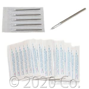 100 Sterile 14 Gauge 14G Body Ear Navel Nipple Piercing Needles (311100105503)