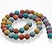 Coolrunner 120pcs Mixed Color Lava Stone Beads, Round Loose Beads for Jewelry Making, Essential Oil Diffuser Accessories Multi-Colors(8mm)