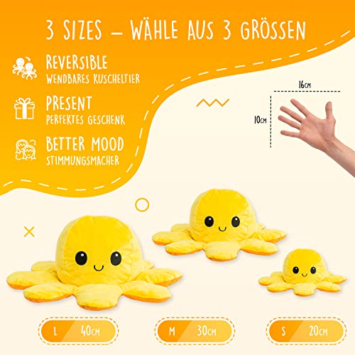 Lidy Bidy Stimmungs Oktopus Kuscheltier - 3 Größen - Tintenfisch zum Wenden - Spielzeugsicherheit getestet - Reversible… – Bild 3
