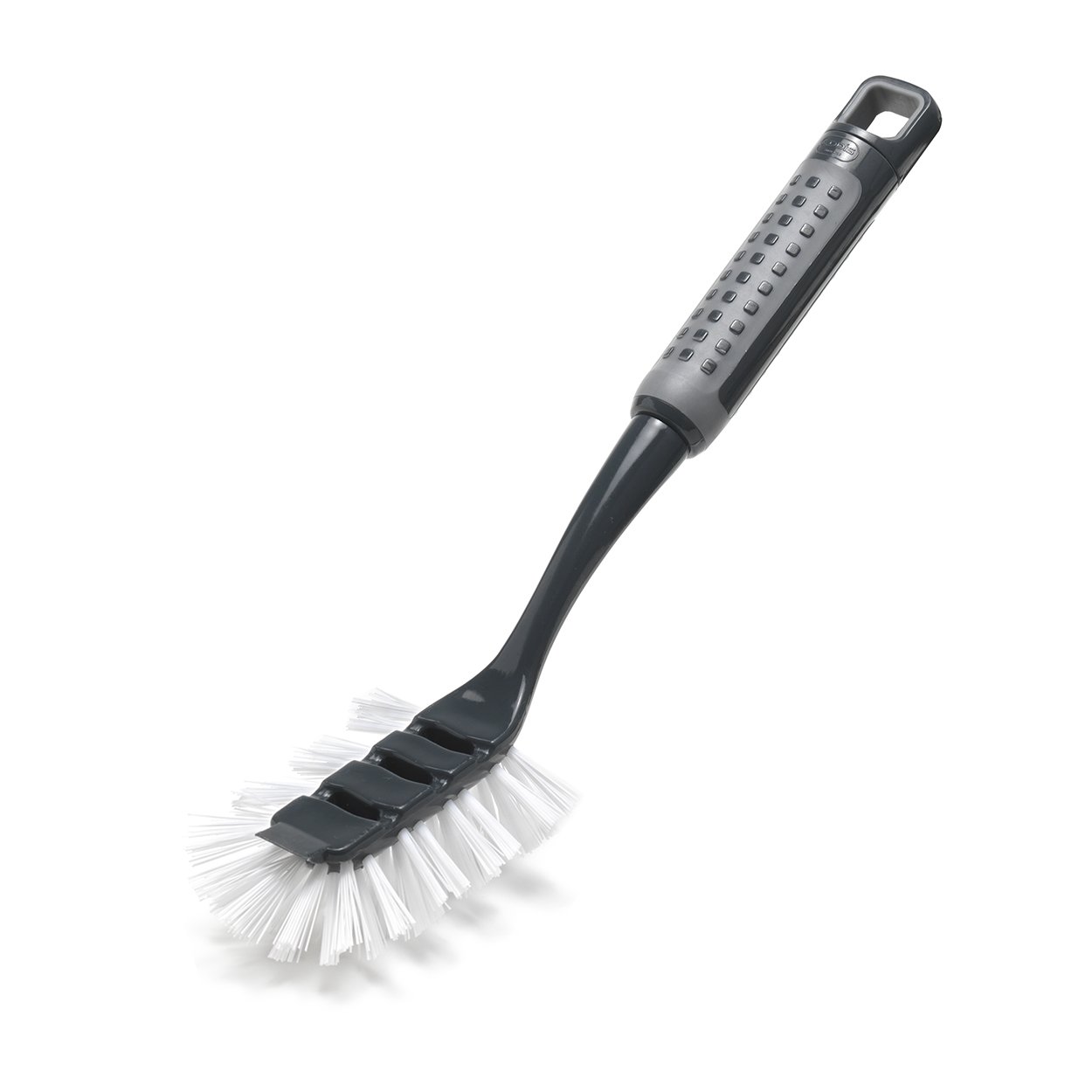 Addis 517698 ComfiGrip Washing Up Dish Brush with Scraper, Metallic Graphite, 6 x 8 x 30 cm