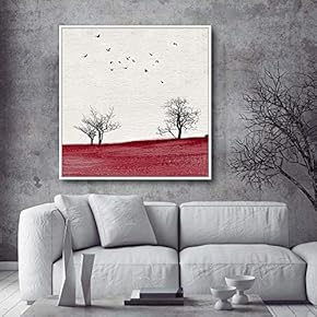 Framed Canvas Home Artwork Decoration A Lonely Tree Canvas Wall Art for Living Room, Bedroom - 16x16 inches