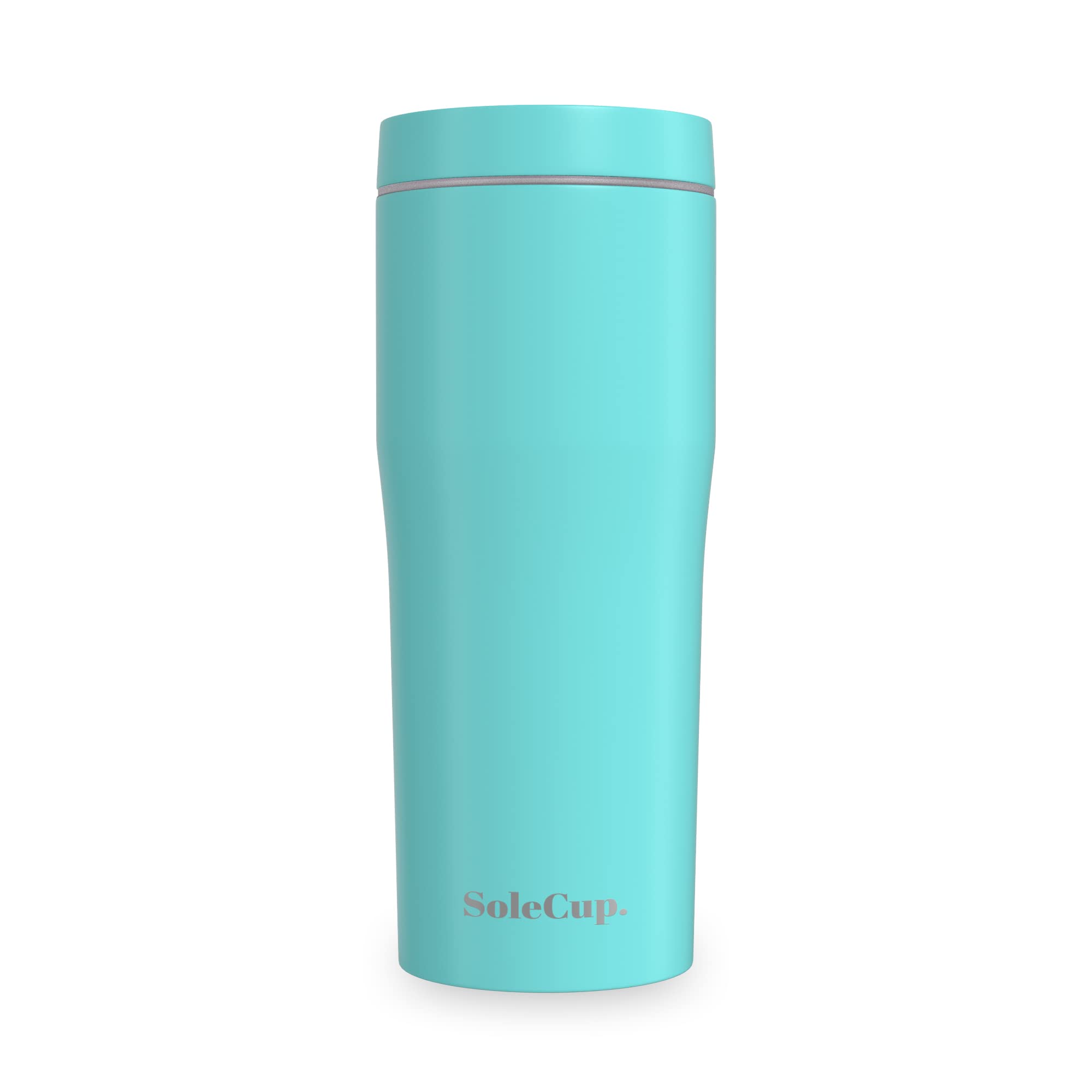 SoleCup Leakproof Travel Mug (480ml), Insulated Coffee Mug with Quick-Press Closure, Drinks Stay Hot for 12 Hours, Cold for 24 Hours, Double-Walled Travel Mugs for Hot Drinks (Blue)