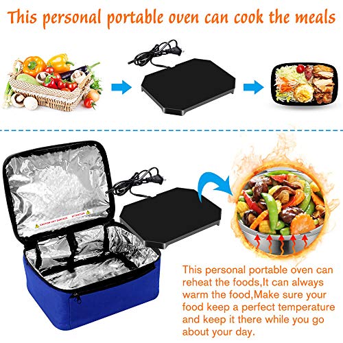 Triangle Power Personal Portable Oven, Electric Slow Cooker For Food,Mini Oven For Meals Reheat,Food Warmer with Lunch Bag(110V)