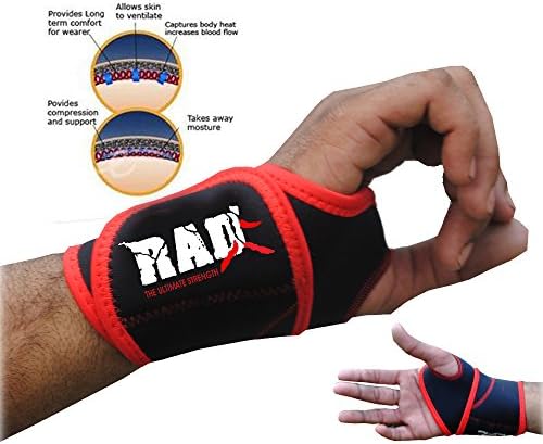 RAD One Pair Neoprene Wrist Thumb Brace Support Gym Weightlifting Wraps Strap New