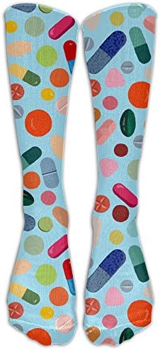 Men's Women's Fancy Design Colorful Pills Knee High Socks sports Stockings