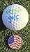Giggle Golf Bling Golf Ball Marker with A Standard Magnetic Hat Clip | Great Gift for Women (USA Flag)