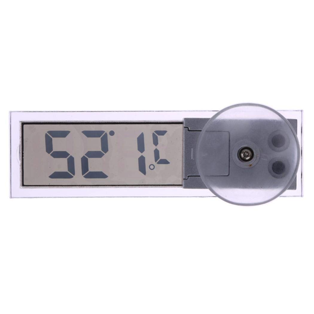 Fanala Vehicle Electronic Suction Cup Digital Clock Transparent LCD C Glass Thermometers