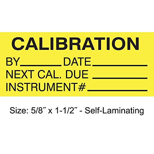 Calibration Label, ENG, Black/Yellow, PK350 Industrial