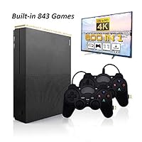 MJKJ Retro Game Console , 4K HDMI TV Output Video Game Console Built-in 843 Classic Game Console with 2PCS Joystick - Black