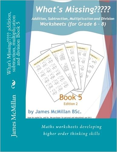 what s missing addition subtraction multiplication and division book 5 grades 6 8 mcmillan bsc james 9781517038274 amazon com books