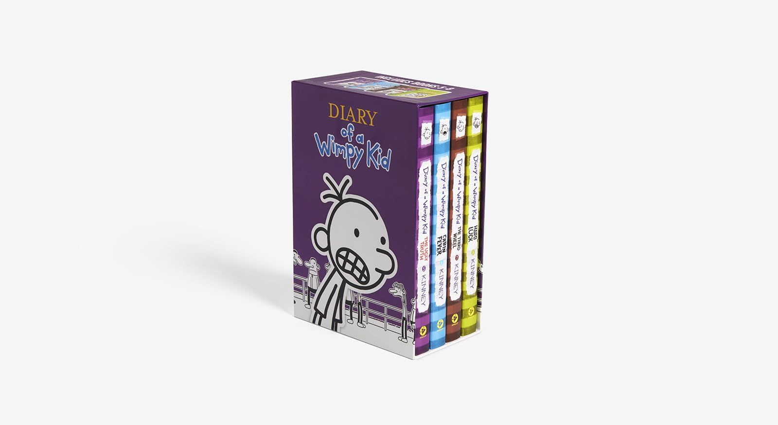 Diary of a Wimpy Kid Box of Books 5-8 Hardcover Gift Set: Ugly Truth, Cabin Fever, The Third Wheel, Hard Luck