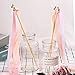 Whaline 30 Pack Ribbon Sticks Chromatic Silk Ribbon with Bells Fairy Stick Wish Wands for Wedding and Valentines Party (Pink)