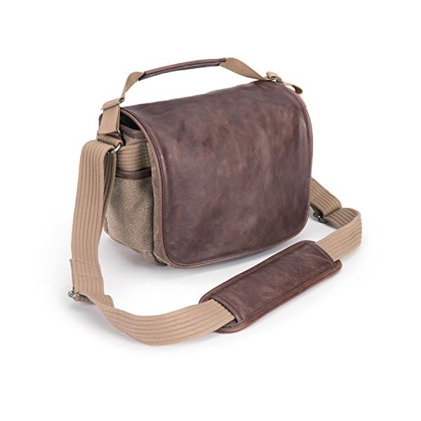 ThinkTank Retrospective 5 Leather/Sandstone Fototasche aus Leder und Canvas (Kameratasche, Schultertasche) für 1 DSLR…