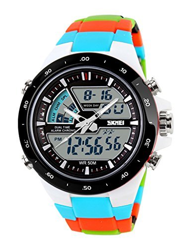 Auspicious beginning Waterproof multi-function fashion sport watch, multicolor watch band