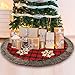 Aiduy Christmas Tree Skirt, 48 Inch Large Buffalo Plaid Christmas Tree Skirt, Rustic Burlap Xmas Tree Skirt with Thick Faux Fur Snowflake
