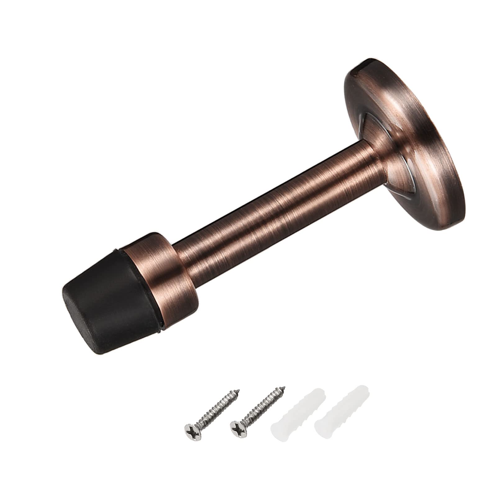 METALLIXITY Door Stop Wall Mount Door Stopper (78mm/3.07") 1pcs, Zinc Alloy Sound Dampening Door Stoppers with Screws - for Furniture Decor, Copper Tone