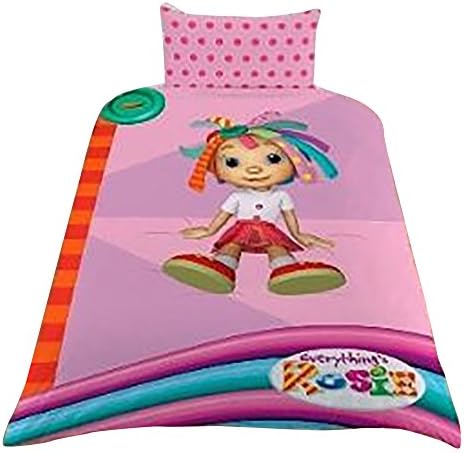 Everythings Rosie Childrens Girls Bedtime Single Duvet Cover Bedding Set (Twin Bed) (Pink)
