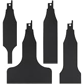 4pcs Reciprocating Saw Scraper Blade, High Carbon Steel Blades for Flooring, Paint &amp; Glue Removal (10/30/50/100mm), Compatible with Most Saber Saws, Rustproof &amp; Durable&zwnj;(Color:Black)
