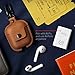 Twelve South AirSnap | Leather Protective Case/Cover with Loss Prevention Clip for AirPods & Wireless Charging Case for AirPods, Deep Teal
