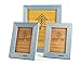 Rustic Wooden Picture Frames - Set of 3 - One 8 x 10 and Two 4 x 6 Photo Frames Made of Solid Natural Wood for Table Top Display and Wall Mounting - Blue Turquoise