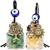 Tree of Life Magic Sun Powers Small Car Charms or Home Decor Gem Bottles Green Quartz and Citrine Amulets
