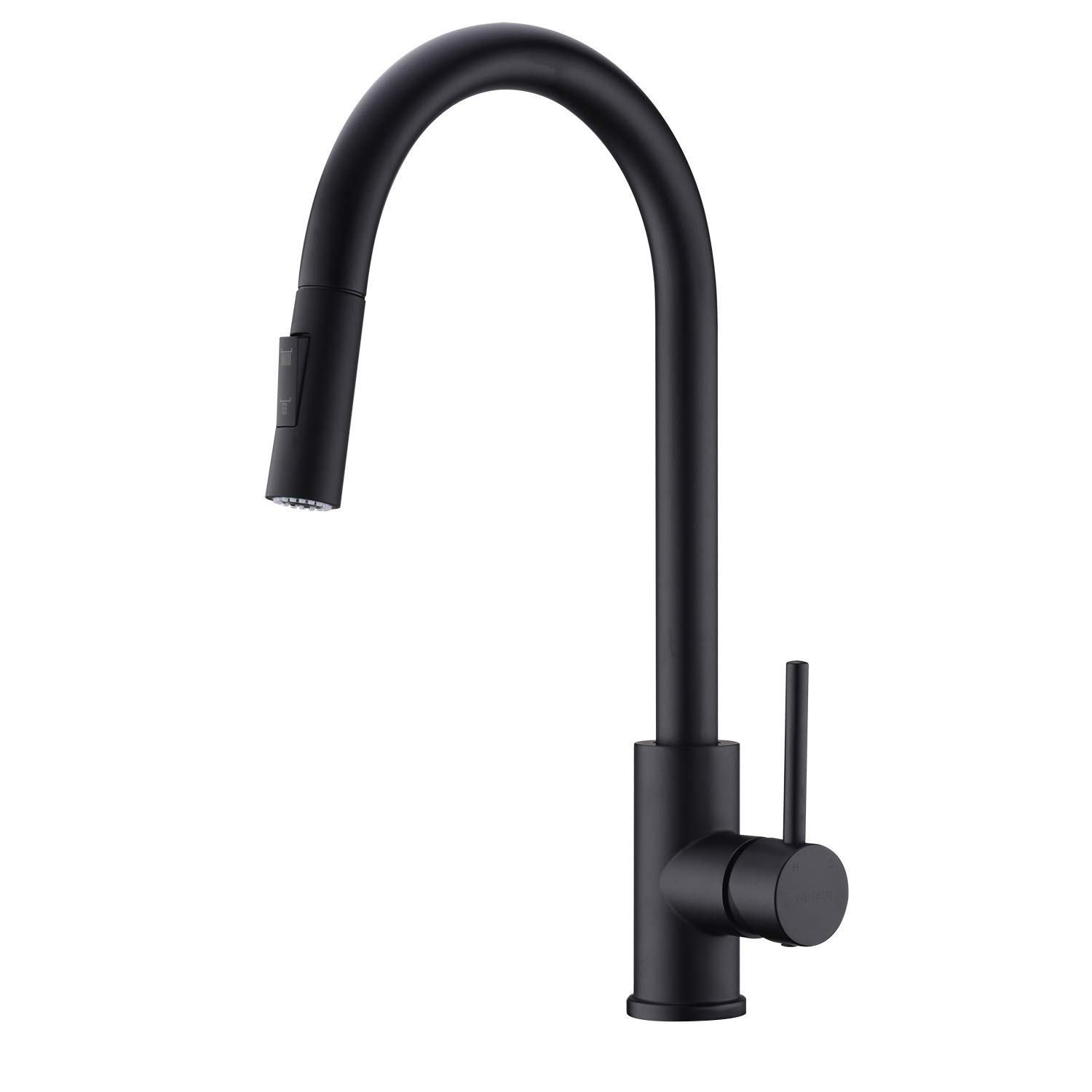 GULICA Black Kitchen Tap, Single Handle, 2 Water Mode 360 Degree Swivel Pre-Rinse Pull Out Kitchen Sink Tap