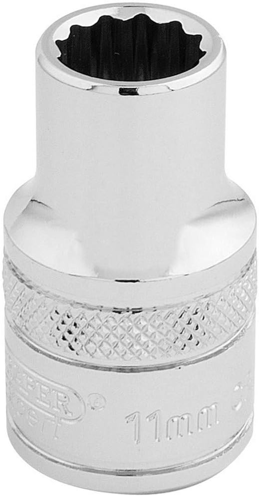 Draper 33095 1/2 Inch Square Drive 12 Point Socket 11mm