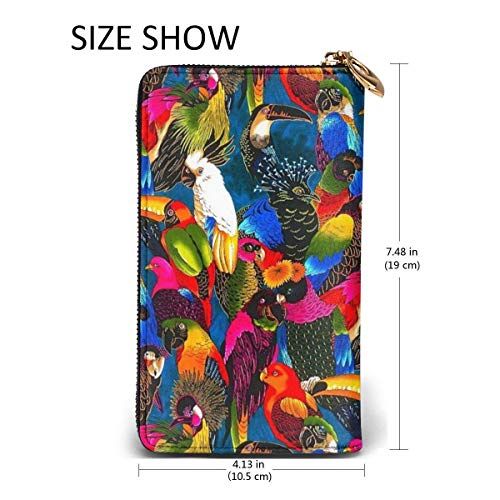 51dfLKcqJ0L Colorido diseño de pájaros de loro carteras para hombres y mujeres de cuero largo titular de la tarjeta de cheques… Colorido diseño de pájaros de loro carteras para hombres y mujeres de cuero largo titular de la tarjeta de cheques… - Imagen 6