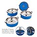 Healthy Human Portable Dog & Pet Travel Bowls with Lid - Human Grade Stainless Steel - Ideal for Food & Water - Blue - 2 Bowl Set