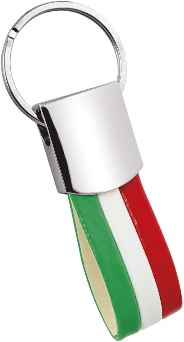 Ten Italian flag keychain cod.EL7643 cm 10x3,5x0,5h by Varotto & Co, Green White Red, S