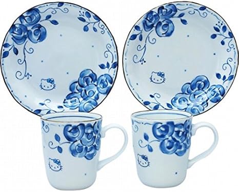 Amazon Co Jp ハローキティ ブルーローズ ペアマグ ケーキ皿セット キッチン用品 食器 調理器具 その他 ホーム キッチン