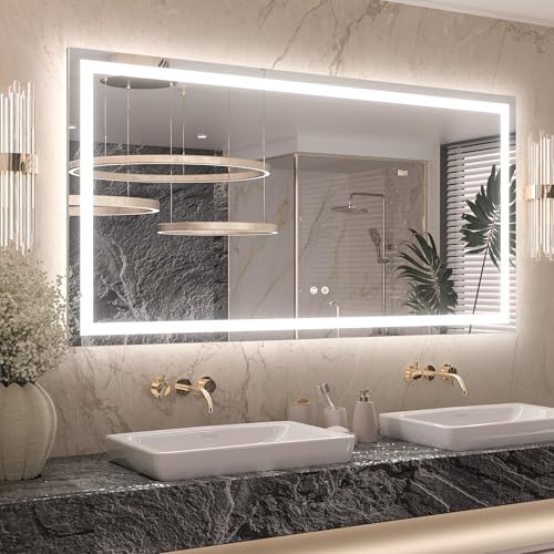 Keonjinn LED Bathroom Mirror 3-Color Dimmable Anti-Fog